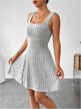 Ribbed fit and flare dress