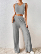 Solid Ribbed Knit Co ord set