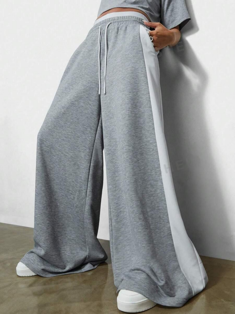 Block Wide Leg Joggers Draw Co Ord set