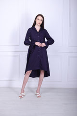 Violet poplin shirt dress