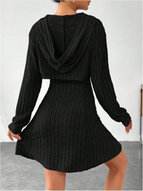 Ribbed fit and flare dress