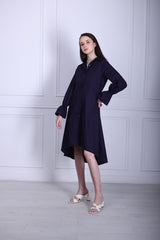 Violet poplin shirt dress