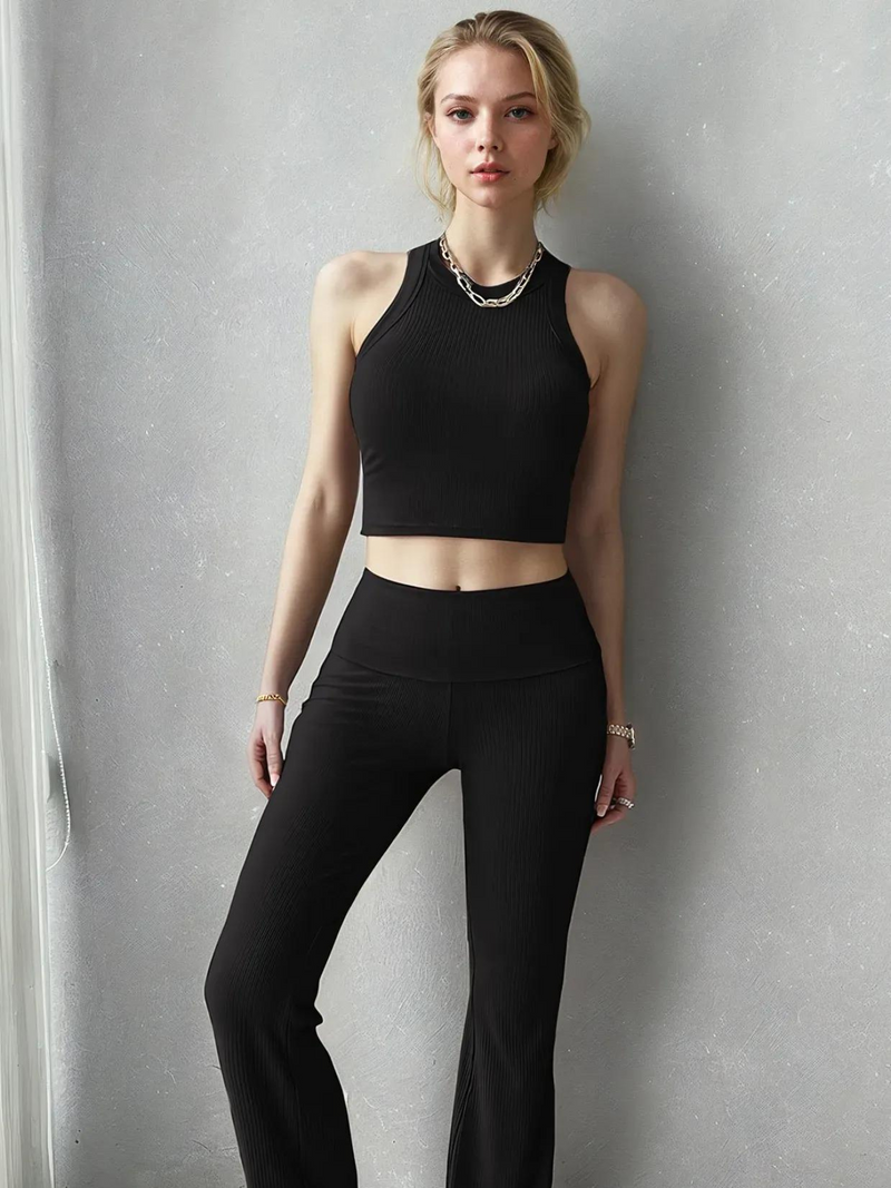 Ribbed Round Neck Tank and Pants