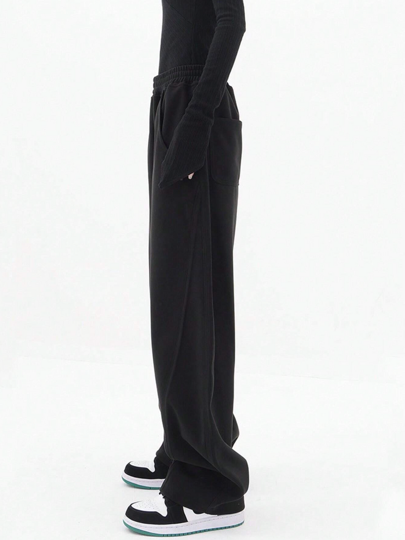 Solid Wide Leg Pants