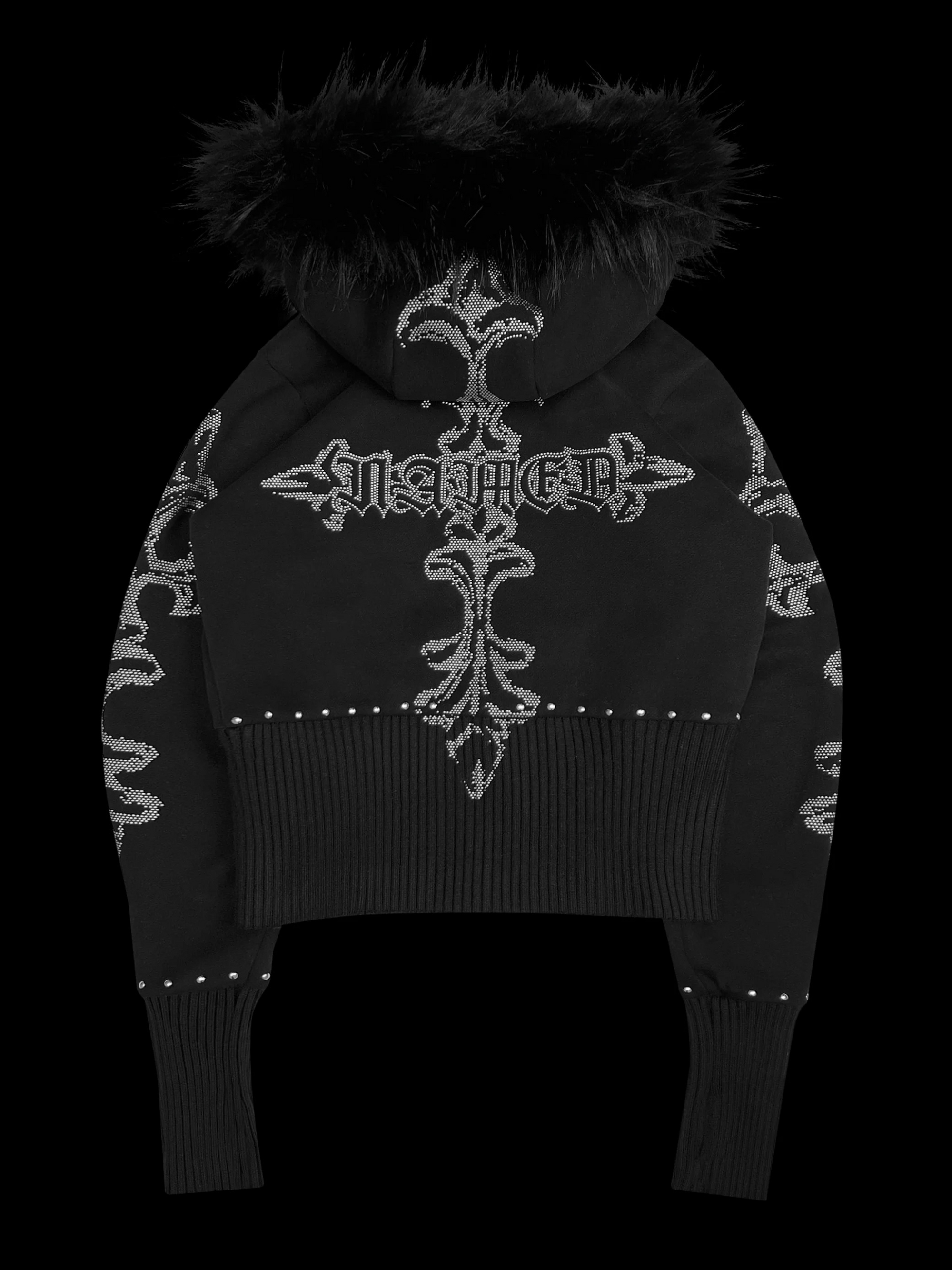 Crucifix Fur Hooded Jacket