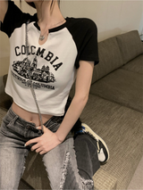 Columbia Raglan Crop Tee