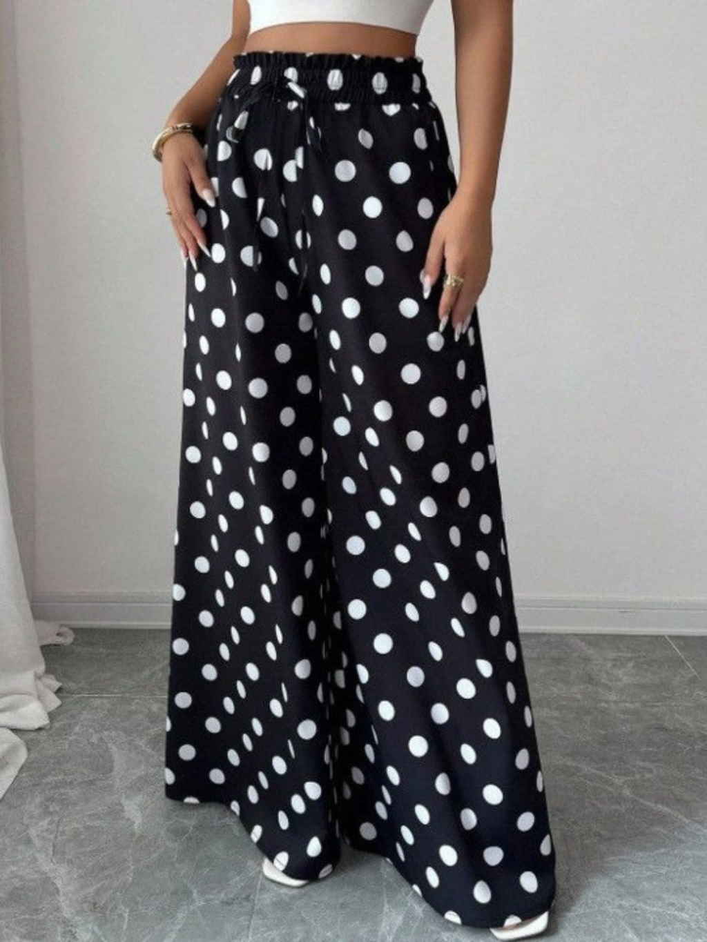 Black Polka Dot Pants
