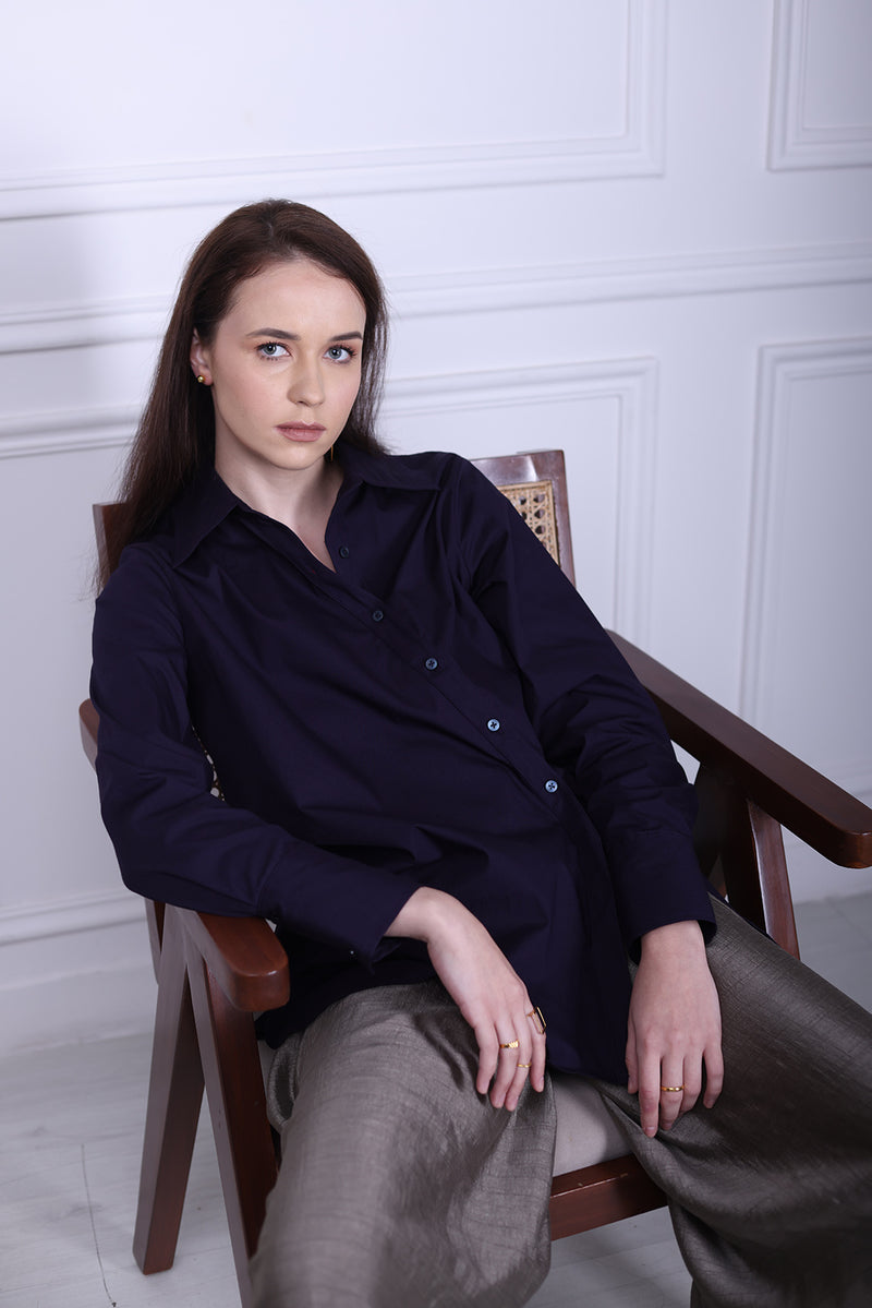 Violet poplin shirt