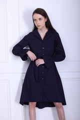 Violet poplin shirt dress