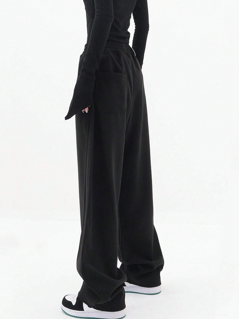 Solid Wide Leg Pants