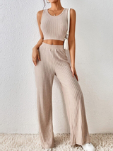 Solid Ribbed Knit Co ord set