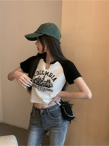 Columbia Raglan Crop Tee