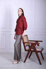 Maroon Poplin shirt