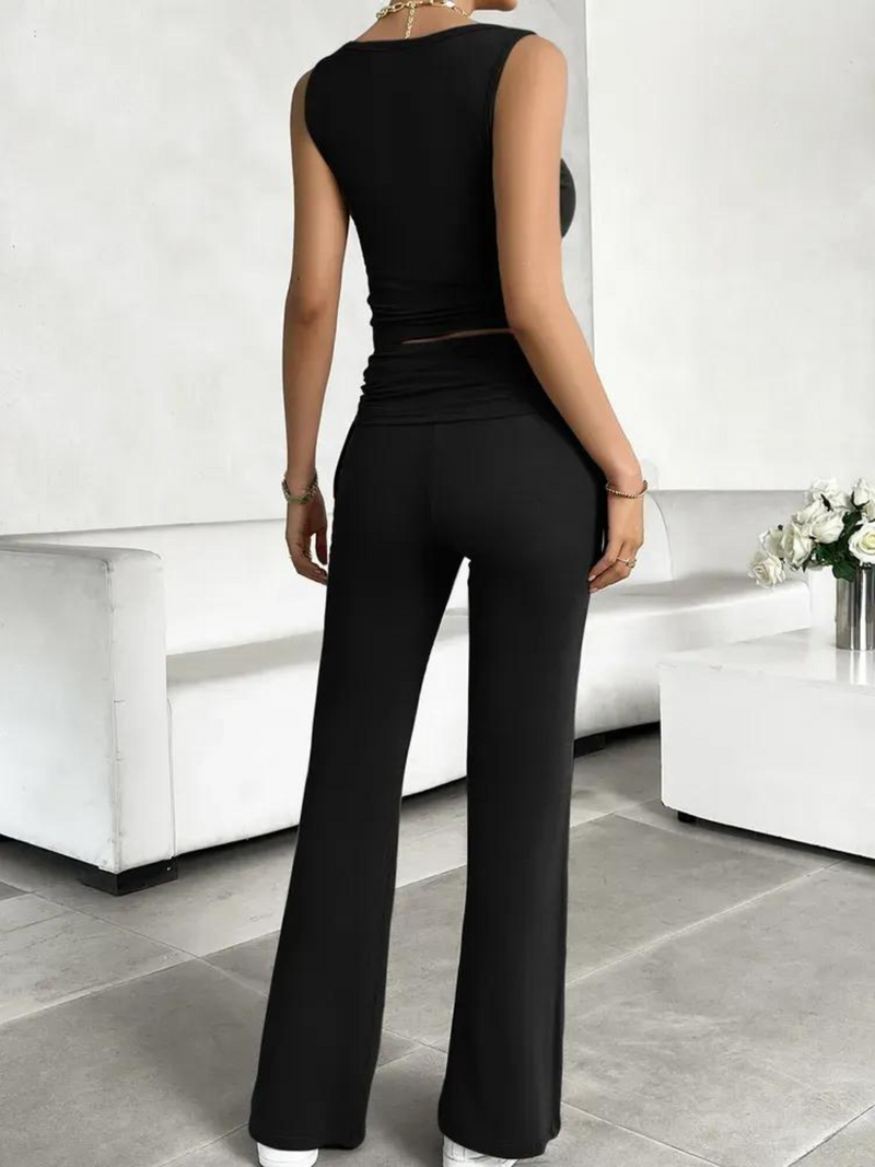 Ribbed Round Neck Tank and Pants