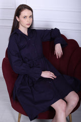 Violet poplin shirt dress