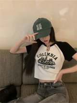 Columbia Raglan Crop Tee