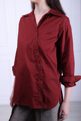 Maroon Poplin shirt