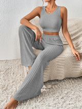 Solid Ribbed Knit Co ord set